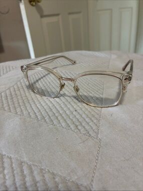 Muse Clear and Gold Semi-Rim Glasses